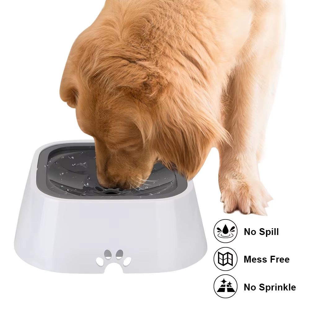 Slow Water Feeder Dispenser Cat Dog Water Bowl Carried Floating Bowl Pet Fountain 1.5L Anti-Overflow