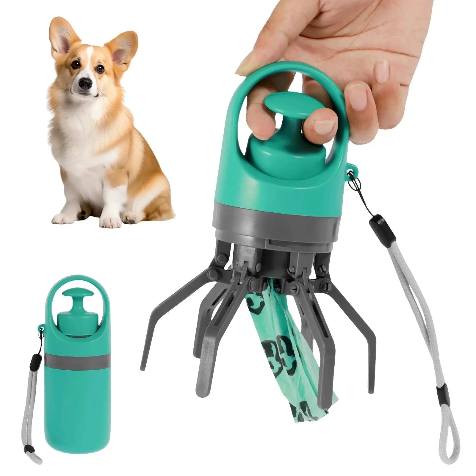 New Dog Pooper Scooper Pet Outdoors Portable Claw Poop Scooper Garbage Bag Cat Dispenser Waste Pick-up Cleaner PetsFani