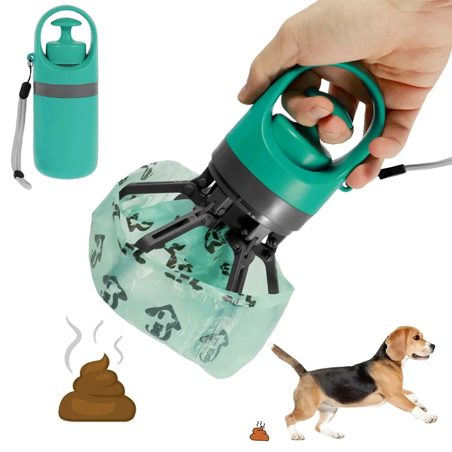 New Dog Pooper Scooper Pet Outdoors Portable Claw Poop Scooper Garbage Bag Cat Dispenser Waste Pick-up Cleaner PetsFani