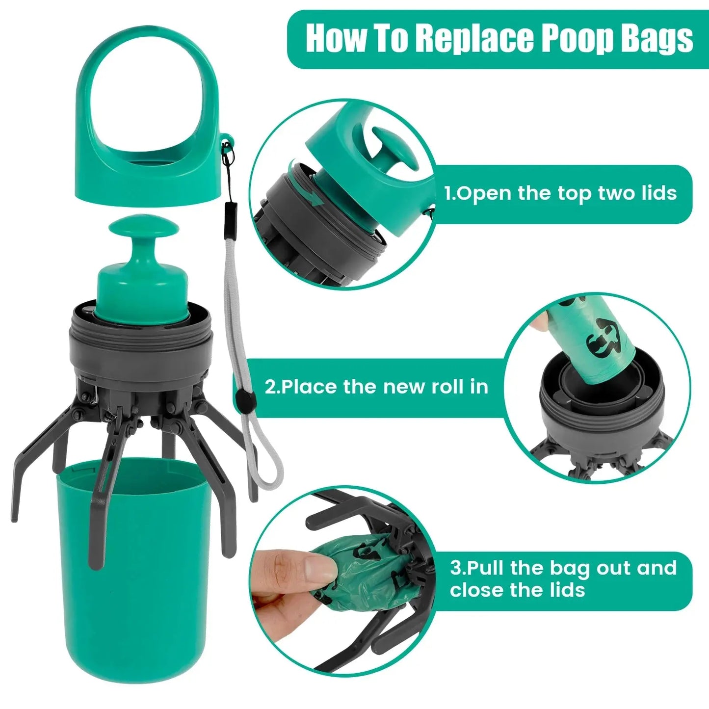 New Dog Pooper Scooper Pet Outdoors Portable Claw Poop Scooper Garbage Bag Cat Dispenser Waste Pick-up Cleaner PetsFani