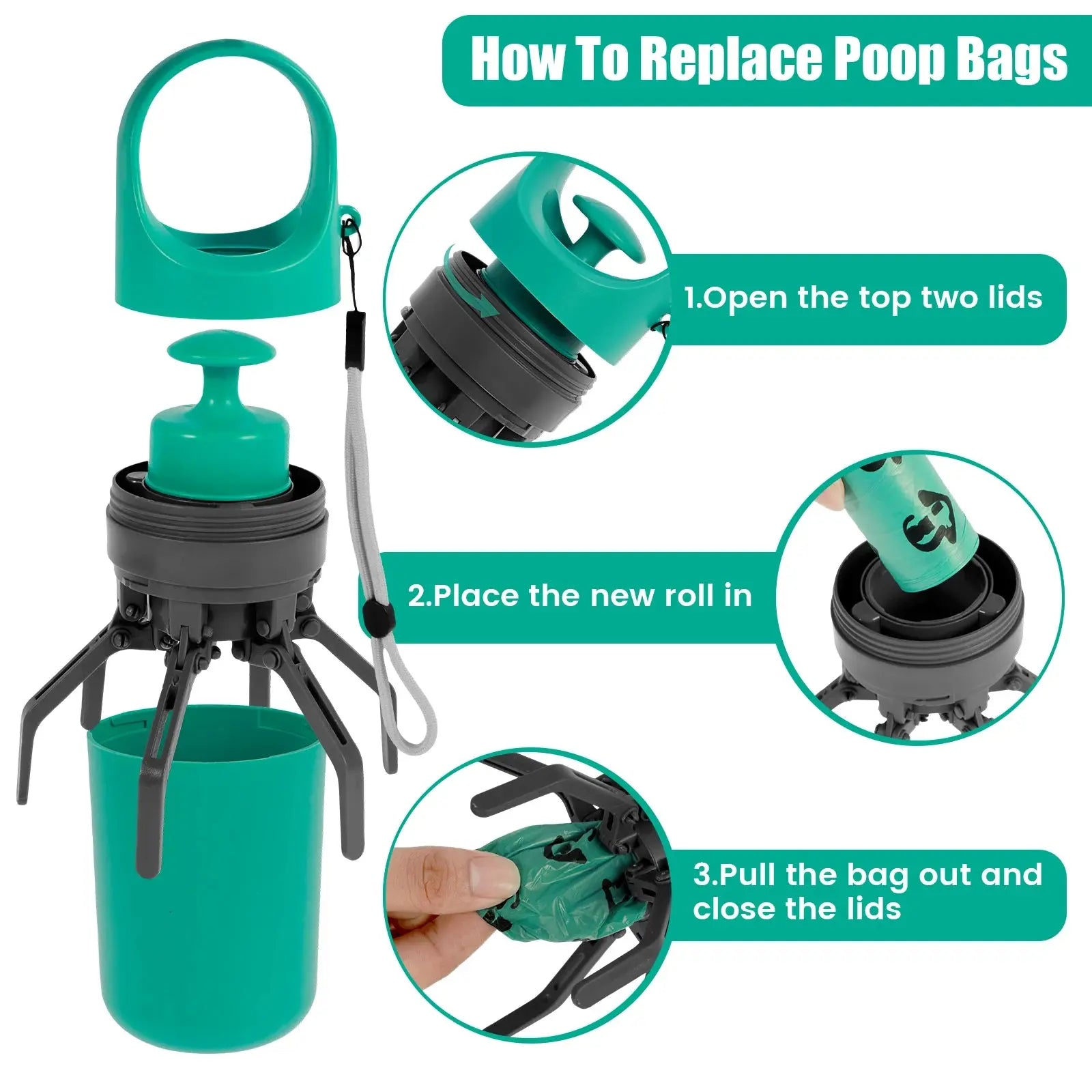 New Dog Pooper Scooper Pet Outdoors Portable Claw Poop Scooper Garbage Bag Cat Dispenser Waste Pick-up Cleaner PetsFani