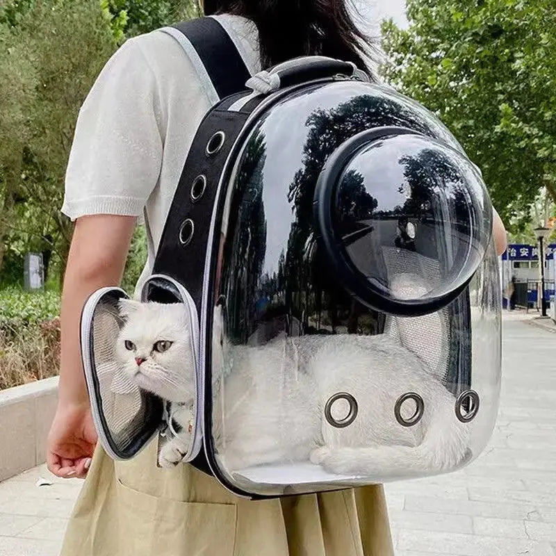 Pet Cat Carrying Bag Space Pet Backpacks Breathable Portable Transparent Backpack Puppy Dog Transport Carrier Space Capsule Bags PetsFani