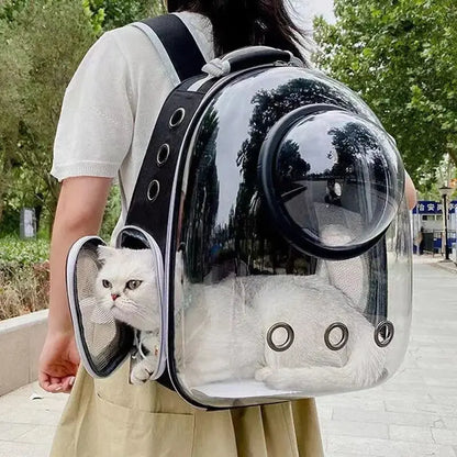 Pet Cat Carrying Bag Space Pet Backpacks Breathable Portable Transparent Backpack Puppy Dog Transport Carrier Space Capsule Bags PetsFani