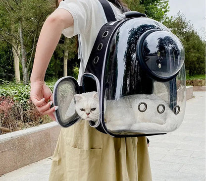 Pet Cat Carrying Bag Space Pet Backpacks Breathable Portable Transparent Backpack Puppy Dog Transport Carrier Space Capsule Bags PetsFani