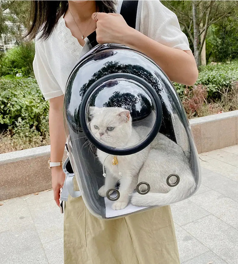 Pet Cat Carrying Bag Space Pet Backpacks Breathable Portable Transparent Backpack Puppy Dog Transport Carrier Space Capsule Bags PetsFani