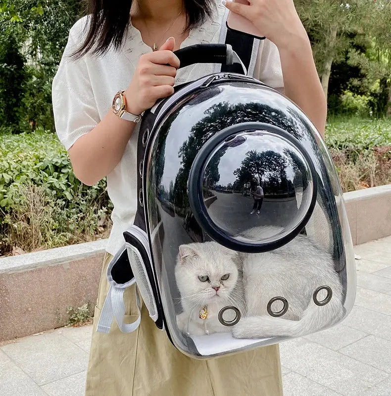 Pet Cat Carrying Bag Space Pet Backpacks Breathable Portable Transparent Backpack Puppy Dog Transport Carrier Space Capsule Bags PetsFani